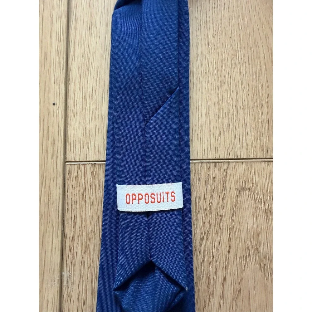 OppoSuits Royal Blue Clip-On Necktie Hand Made Solid Woven Slim Tie
